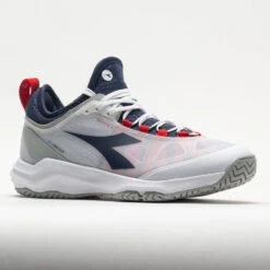 Diadora Blushield Fly 4+ Men's White/Blue Corsair/Fiery Red -Deals PeakStride Shoes Store 117031 5