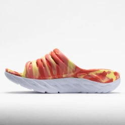 HOKA Ora Recovery Slide Swirl Unisex Yellow Pear/Fiesta -Deals PeakStride Shoes Store 570558 1