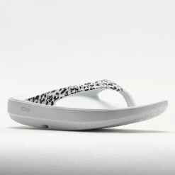 OOFOS OOlala Limited Women's White/Black Leopard -Deals PeakStride Shoes Store 570571 5
