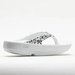 OOFOS OOlala Limited Women's White/Black Leopard -Deals PeakStride Shoes Store 570571 6
